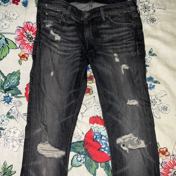 Denim & Supply Ralph Lauren Distressed Skinny Jeans Black Size 30 - Picture 12 of 12